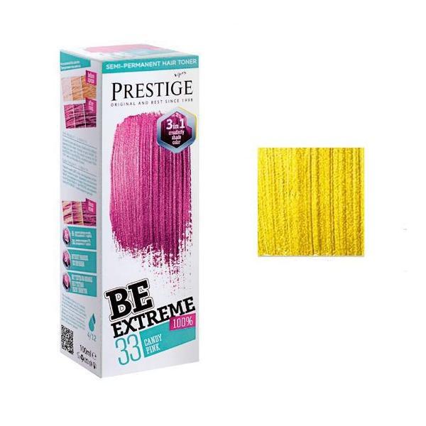 Vopsea de Par Semi-Permanenta Rosa Impex BeExtreme Prestige VIP's, nuanta BE30 Electric Yellow, 100 ml Vopsea de Par Semi-Permanenta Rosa Impex BeExtreme Prestige VIP's, nuanta BE30 Electric Yellow, 100 ml