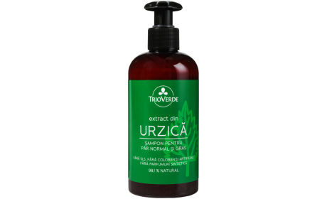 Sampon pentru par normal si gras cu extract de Urzica, 250ml - Trio Verde