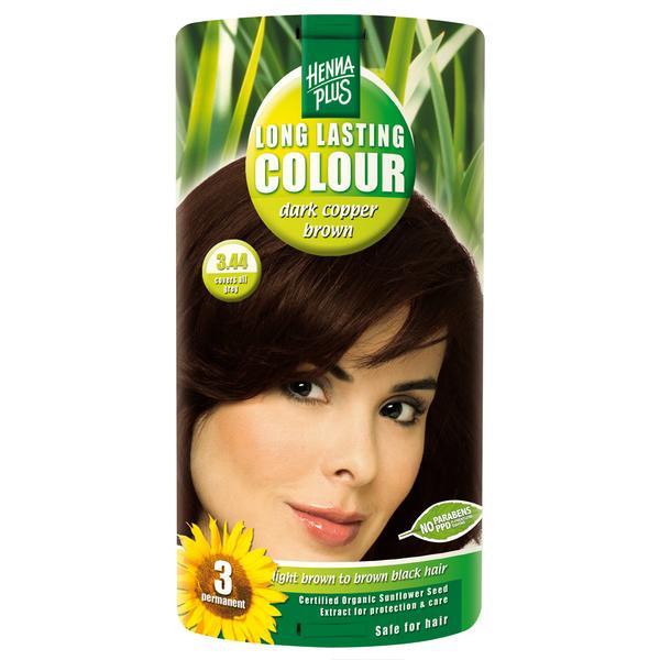 Vopsea par, Long Lasting Colour, 3.44 Dark Cooper Brown, Hennaplus Vopsea par, Long Lasting Colour, 3.44 Dark Cooper Brown, Hennaplus