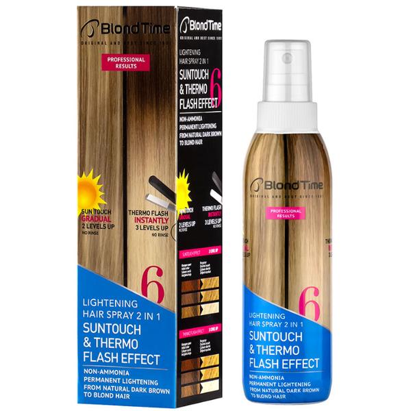 Spray Decolorant 2 in 1 Suntouch si Thermo Flash Blond Time Rosa Impex nr. 6, 200ml Spray Decolorant 2 in 1 Suntouch si Thermo Flash Blond Time Rosa Impex nr. 6, 200ml