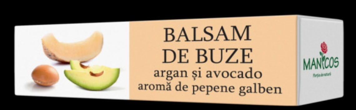 Balsam Buze Argan cu avocado si pepene Galben 4.8g - MANICOS