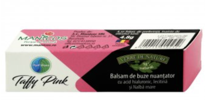 Balsam de buze nuantator Hyal'thaea Taffy Pink, 4.8g - MANICOS