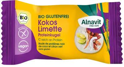 Biluta proteica cu lime si cocos, fara gluten, eco-bio, 24g - Alnavit