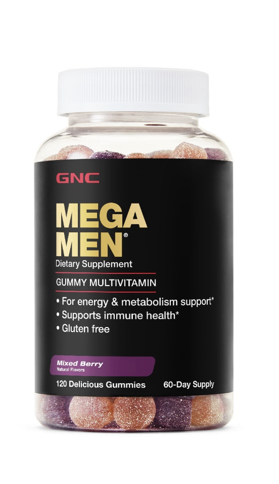 Multivitamine Jeleuri Pentru Barbati Cu Aroma Naturala De Fructe De Padure, Mega Men Gummy Multivitamin, 120Jeleuri - Gnc Multivitamine Jeleuri Pentru Barbati Cu Aroma Naturala De Fructe De Padure, Mega Men Gummy Multivitamin, 120Jeleuri - Gnc