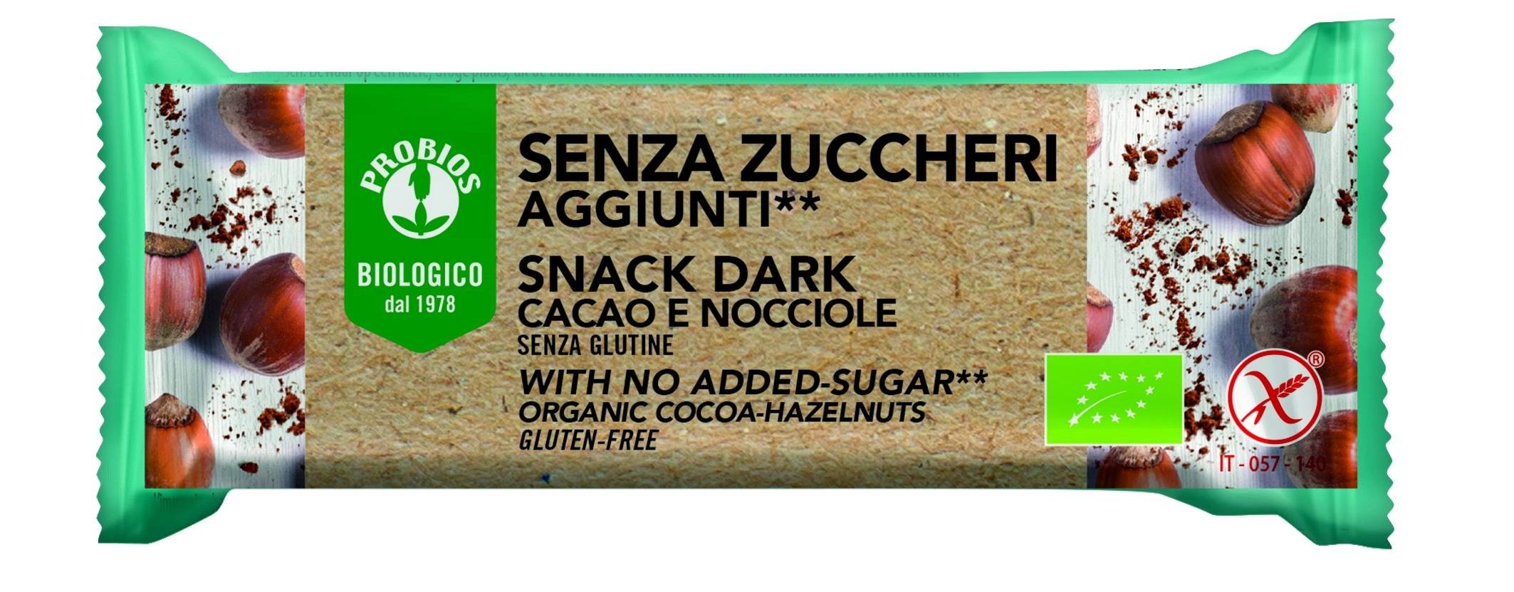 BATON de OREZ cu ALUNE si CIOCOLATA FARA ZAHAR ADAUGAT, FARA GLUTEN, eco-bio, 25g, PROBIOS