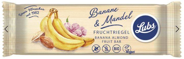 Baton cu banana si migdale FARA GLUTEN Eco-Bio 40g - Lubs