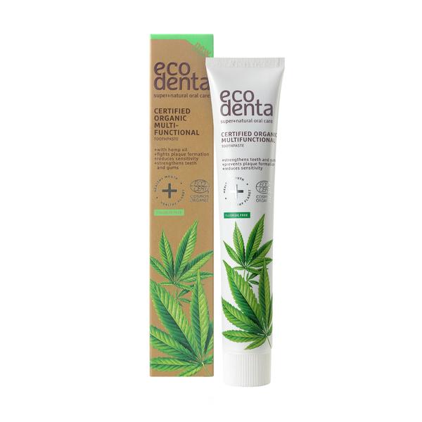 Pasta de Dinti Organica Multifunctionala cu Ulei de Canepa Ecodenta, 75ml Pasta de Dinti Organica Multifunctionala cu Ulei de Canepa Ecodenta, 75ml