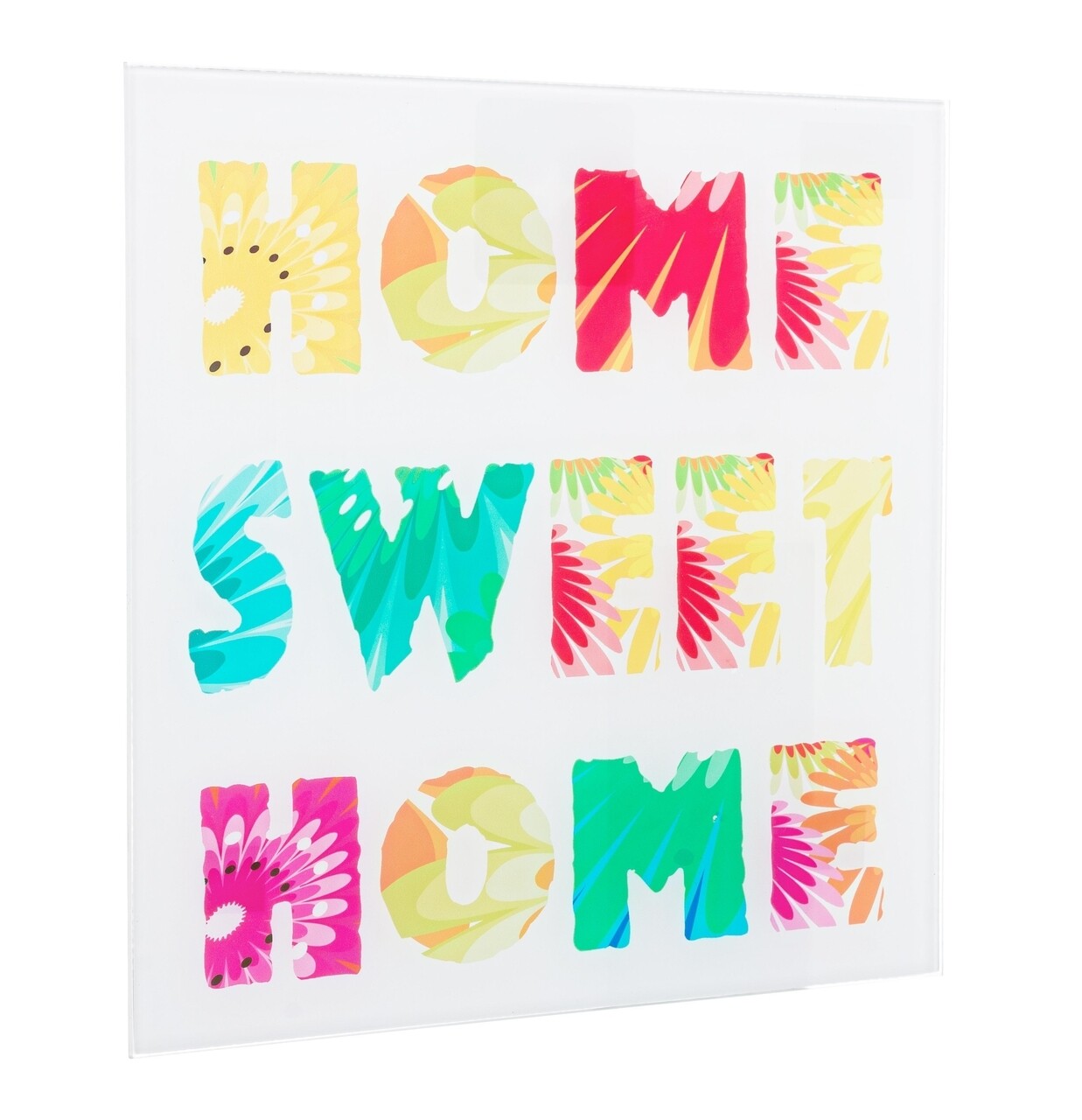 Panou decorativ din sticla, Sweet Home, Bizzotto, 30x30 cm