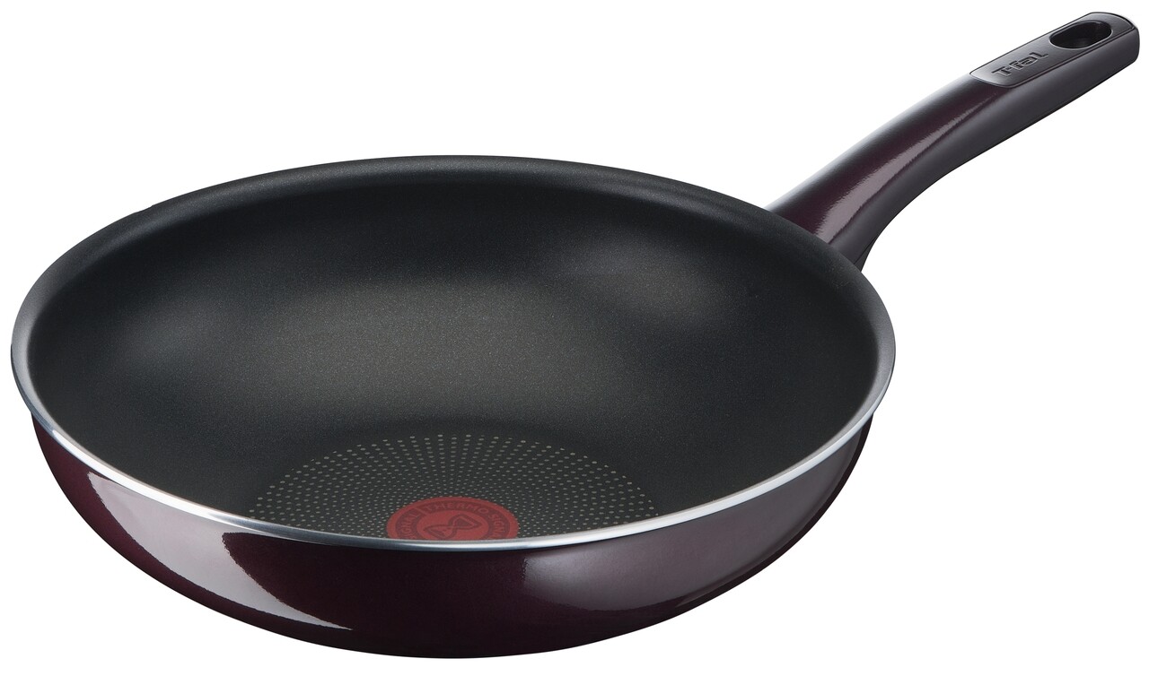 Tigaie Wok, Tefal, Resist Intense, 28 cm Ø, aluminiu