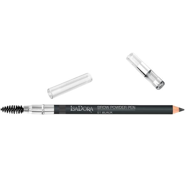 Creion pentru Sprancene - Isadora Brow Powder Pen, nuanta 01 Black Creion pentru Sprancene - Isadora Brow Powder Pen, nuanta 01 Black