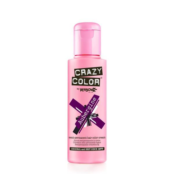 Crazy Color vopsea nuantatoare semipermanenta 100 ml - aubergine nr.50 Crazy Color vopsea nuantatoare semipermanenta 100 ml - aubergine nr.50