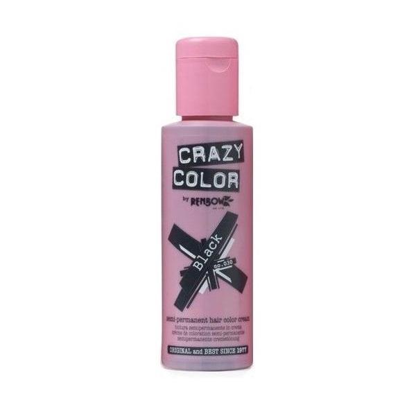 Crazy Color vopsea nuantatoare semipermanenta 100 ml - black nr.0.30 Crazy Color vopsea nuantatoare semipermanenta 100 ml - black nr.0.30