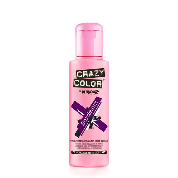 Crazy Color vopsea nuantatoare semipermanenta 100 ml - bordeaux nr.51 Crazy Color vopsea nuantatoare semipermanenta 100 ml - bordeaux nr.51