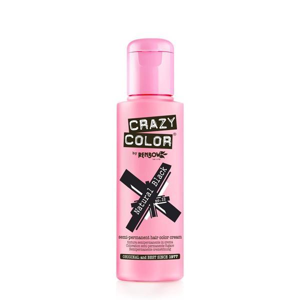 Crazy Color vopsea nuantatoare semipermanenta 100 ml - natural black nr.0.32 Crazy Color vopsea nuantatoare semipermanenta 100 ml - natural black nr.0.32