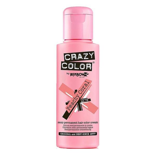 Crazy Color vopsea nuantatoare semipermanenta 100 ml - peach coral nr.70 Crazy Color vopsea nuantatoare semipermanenta 100 ml - peach coral nr.70