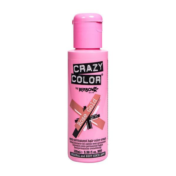 Crazy Color vopsea nuantatoare semipermanenta 100 ml - rose gold nr.73 Crazy Color vopsea nuantatoare semipermanenta 100 ml - rose gold nr.73
