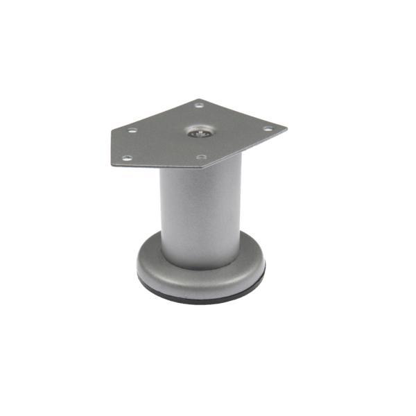 Picior metalic Cilindric pentru mobilier D42 mm, H:100 mm, finisaj gri satinat Picior metalic Cilindric pentru mobilier D42 mm, H:100 mm, finisaj gri satinat