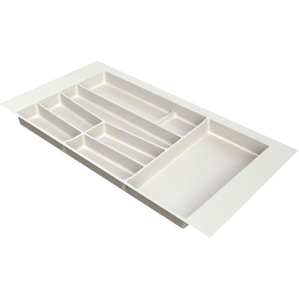 Suport organizare tacamuri, alb, plastic, pentru latime exterioara corp 1000 mm, montabil in sertar de bucatarie - Maxdeco Suport organizare tacamuri, alb, plastic, pentru latime exterioara corp 1000 mm, montabil in sertar de bucatarie - Maxdeco