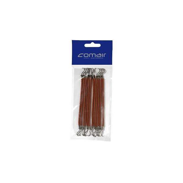 Elastic profesional pentru par cu carlig 100 mm Maro / 12 buc - Comair Professional Elastic profesional pentru par cu carlig 100 mm Maro / 12 buc - Comair Professional