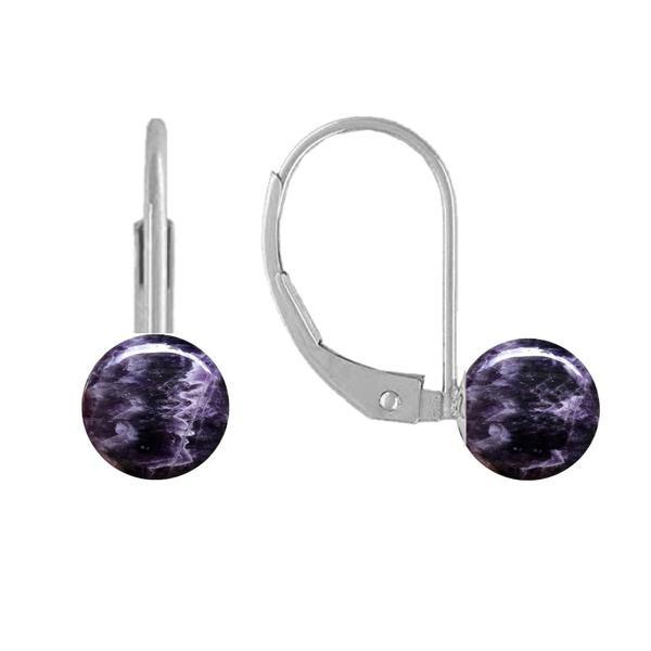 Cercei Argint Clasici si Pietre Semipretioase Naturale de Ametist de 8 mm Cercei Argint Clasici si Pietre Semipretioase Naturale de Ametist de 8 mm
