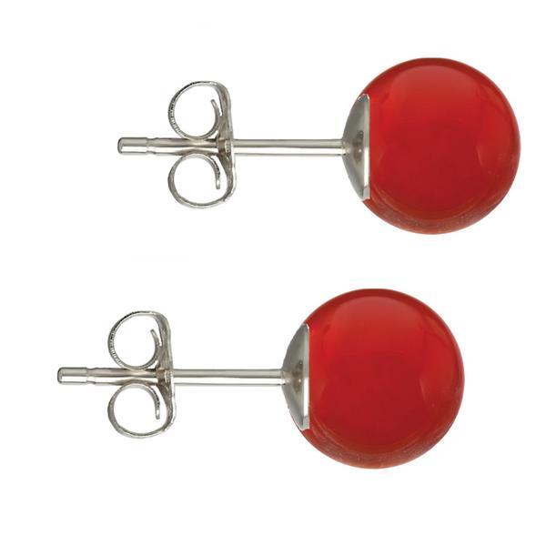 Cercei Argint, Tip Surub, cu Pietre Semipretioase Naturale de Carneol de 10 mm Cercei Argint, Tip Surub, cu Pietre Semipretioase Naturale de Carneol de 10 mm