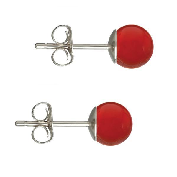 Cercei Argint, Tip Surub, cu Pietre Semipretioase Naturale de Carneol de 6 mm Cercei Argint, Tip Surub, cu Pietre Semipretioase Naturale de Carneol de 6 mm