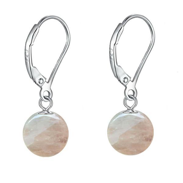 Cercei Argint, Tortita Inchisa, cu Pietre Semipretioase Naturale de Cuart Roz de 10 mm Cercei Argint, Tortita Inchisa, cu Pietre Semipretioase Naturale de Cuart Roz de 10 mm