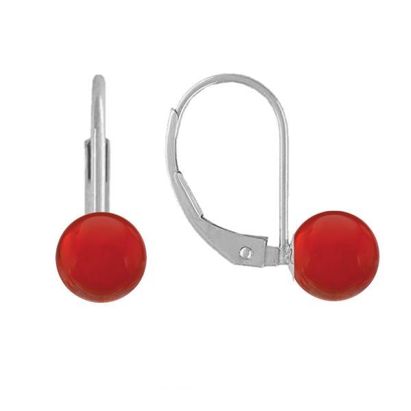 Cercei Argint Clasici si Pietre Semipretioase Naturale de Carneol de 8 mm Cercei Argint Clasici si Pietre Semipretioase Naturale de Carneol de 8 mm