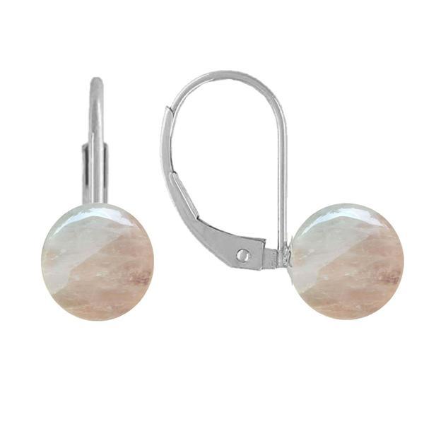 Cercei Argint Clasici si Pietre Semipretioase Naturale de Cuart Roz de 10 mm Cercei Argint Clasici si Pietre Semipretioase Naturale de Cuart Roz de 10 mm