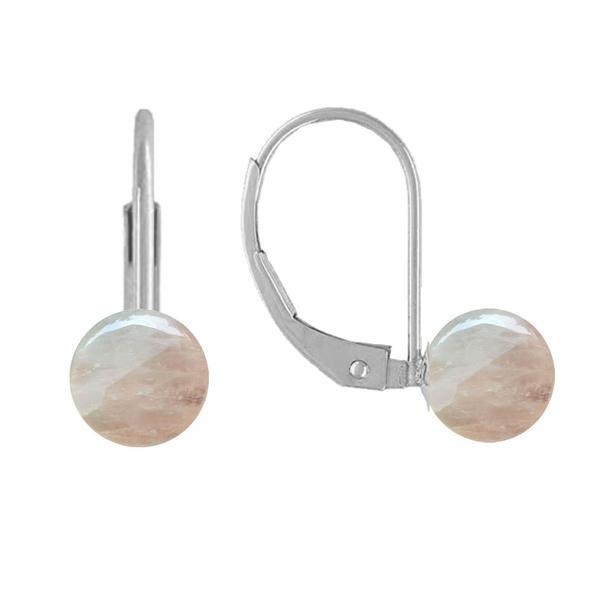 Cercei Argint Clasici si Pietre Semipretioase Naturale de Cuart Roz de 8 mm Cercei Argint Clasici si Pietre Semipretioase Naturale de Cuart Roz de 8 mm