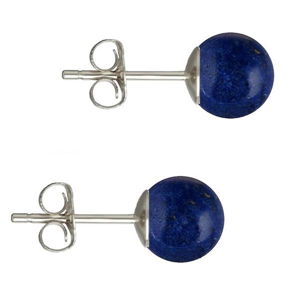 Cercei Argint, Tip Surub, cu Pietre Semipretioase Naturale de Lapis Lazuli de 8 mm Cercei Argint, Tip Surub, cu Pietre Semipretioase Naturale de Lapis Lazuli de 8 mm
