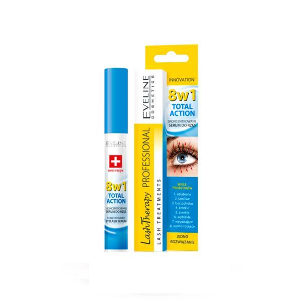 Ser / Rimel concentrat pentru gene, Eveline Cosmetics 8 in 1 Total Action, 10ml Ser / Rimel concentrat pentru gene, Eveline Cosmetics 8 in 1 Total Action, 10ml