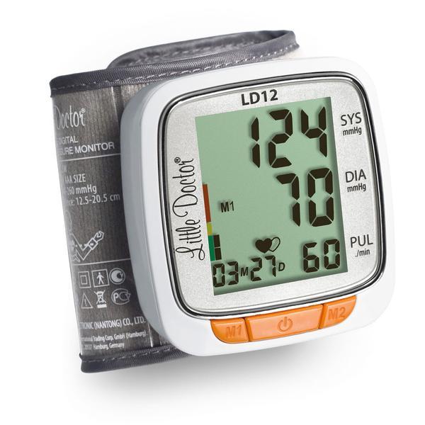 Tensiometru electronic de incheietura Little Doctor LD 12, detectare aritmie, indicator WHO, afisare data si ora Tensiometru electronic de incheietura Little Doctor LD 12, detectare aritmie, indicator WHO, afisare data si ora