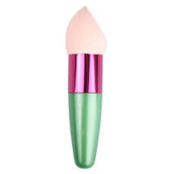 Burete pentru Fond de Ten cu Maner si Forma Tesita Lila Rossa, beige + green, 1 buc Burete pentru Fond de Ten cu Maner si Forma Tesita Lila Rossa, beige + green, 1 buc