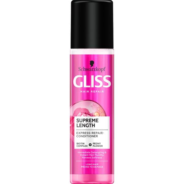 Balsam Spray pentru Par Lung Predispus la Deteriorare - Schwarzkopf Gliss Hair Repair Supreme Length Express-Repair-Conditioner for Long Hair Prone to Damage, 200 ml Balsam Spray pentru Par Lung Predispus la Deteriorare - Schwarzkopf Gliss Hair Repair Supreme Length Express-Repair-Conditioner for Long Hair Prone to Damage, 200 ml
