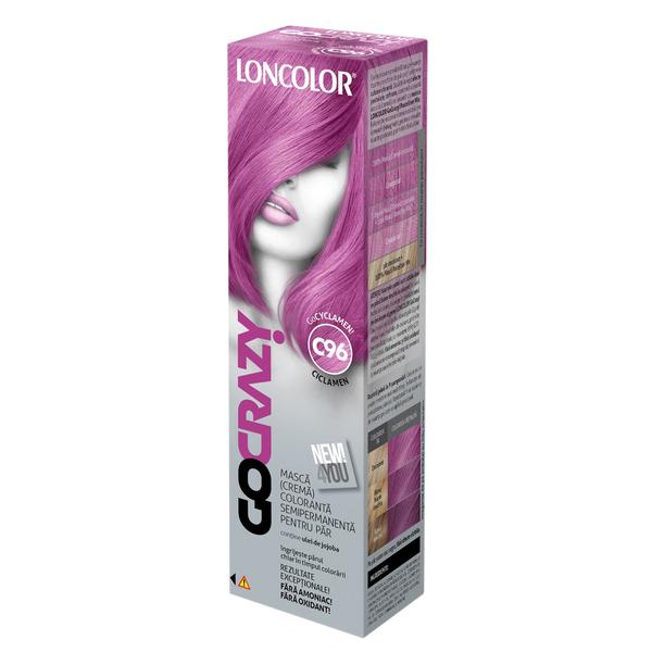 Masca Crema Coloranta Semipermanenta pentru Par Loncolor GoCrazy, nuanta C96 GoCyclamen, 100 ml Masca Crema Coloranta Semipermanenta pentru Par Loncolor GoCrazy, nuanta C96 GoCyclamen, 100 ml