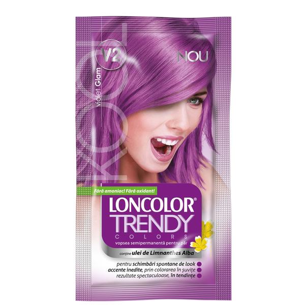 Vopsea Semipermanenta Loncolor Trendy Colors, nuanta V2 violet glam, 2x 25 ml Vopsea Semipermanenta Loncolor Trendy Colors, nuanta V2 violet glam, 2x 25 ml