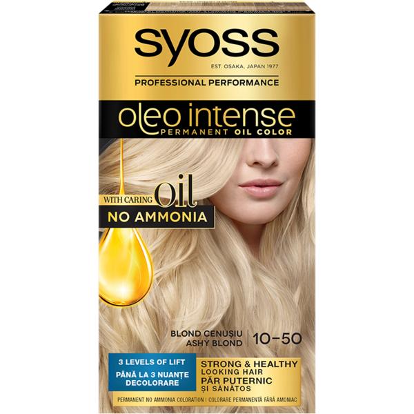 Vopsea de Par Demi-permanenta - Syoss Professional Performance Oleo Intense Permanent Oil Color, nuanta 10-50 Blond Cenusiu Vopsea de Par Demi-permanenta - Syoss Professional Performance Oleo Intense Permanent Oil Color, nuanta 10-50 Blond Cenusiu