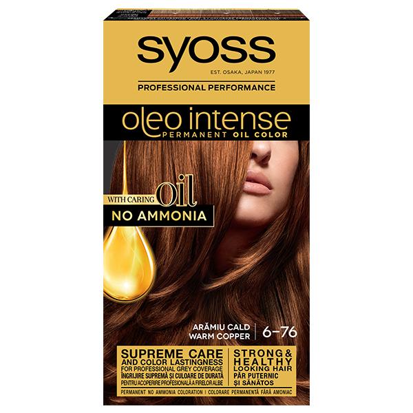 Vopsea de Par Demi-permanenta - Syoss Professional Performance Oleo Intense Permanent Oil Color, nuanta 6-76 Aramiu Cald Vopsea de Par Demi-permanenta - Syoss Professional Performance Oleo Intense Permanent Oil Color, nuanta 6-76 Aramiu Cald