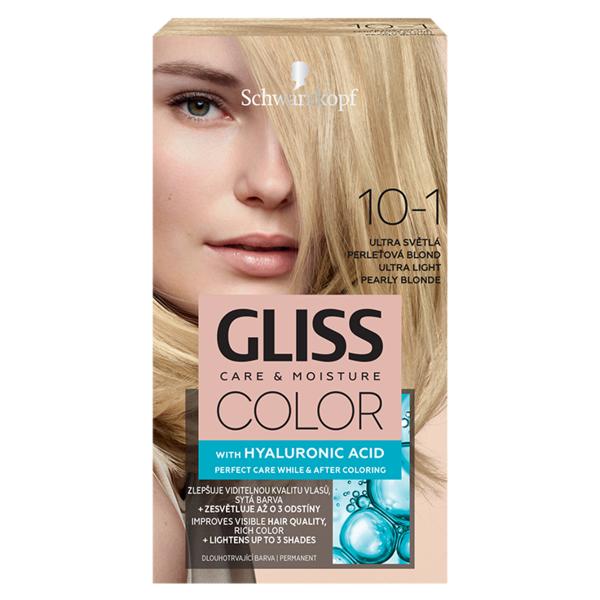 Vopsea de Par Permanenta cu Acid Hialuronic - Schwarzkopf Gliss Color Care & Moisture with Hyaluronic Acid, nuanta 10-1 Ultra Light Pearly Blonde Vopsea de Par Permanenta cu Acid Hialuronic - Schwarzkopf Gliss Color Care & Moisture with Hyaluronic Acid, nuanta 10-1 Ultra Light Pearly Blonde