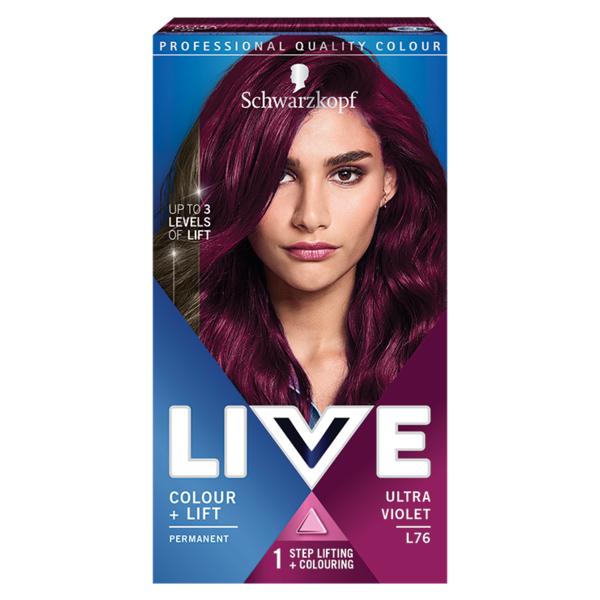 Vopsea de Par Permanenta - Schwarzkopf Live Color +Lift Permanent, nuanta L76 Ultra Violet Vopsea de Par Permanenta - Schwarzkopf Live Color +Lift Permanent, nuanta L76 Ultra Violet