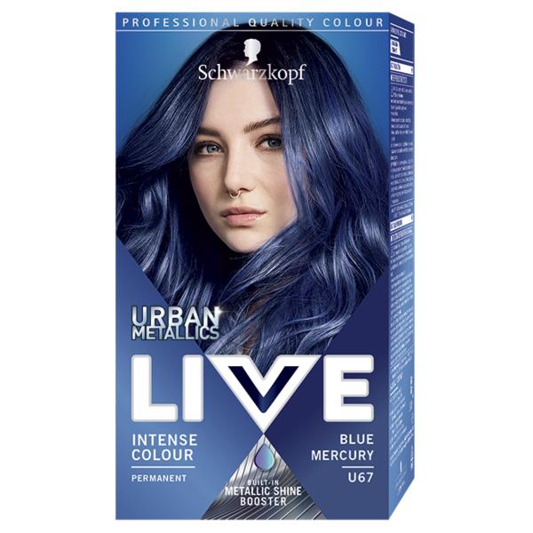 Vopsea de Par Permanenta - Schwarzkopf Live Urban Metallics Intense Color Permanent Built-in Metallic Shine Booster, nuanta U67 Blue Mercury Vopsea de Par Permanenta - Schwarzkopf Live Urban Metallics Intense Color Permanent Built-in Metallic Shine Booster, nuanta U67 Blue Mercury