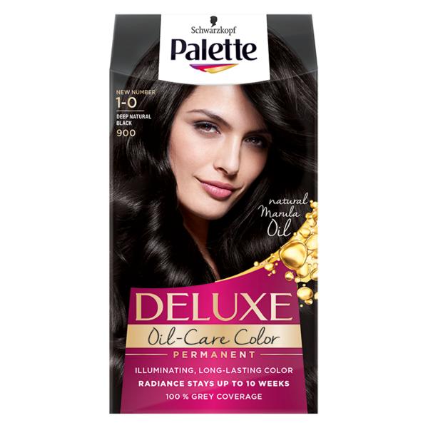 Vopsea de Par Permanenta - Schwarzkopf Palette Deluxe Oil-Care Color Permanent, nuanta 1-0 (900) Deep Natural Black Vopsea de Par Permanenta - Schwarzkopf Palette Deluxe Oil-Care Color Permanent, nuanta 1-0 (900) Deep Natural Black