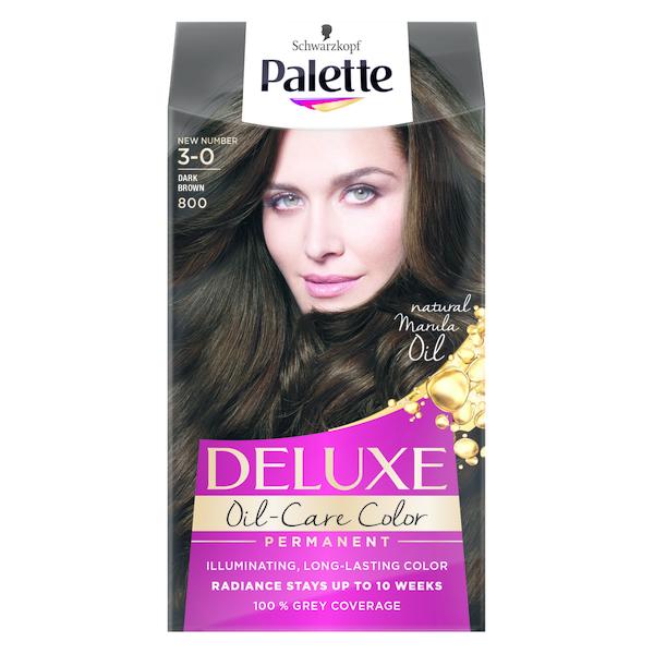 Vopsea de Par Permanenta - Schwarzkopf Palette Deluxe Oil-Care Color Permanent, nuanta 3-0 (800) Dark Brown Vopsea de Par Permanenta - Schwarzkopf Palette Deluxe Oil-Care Color Permanent, nuanta 3-0 (800) Dark Brown