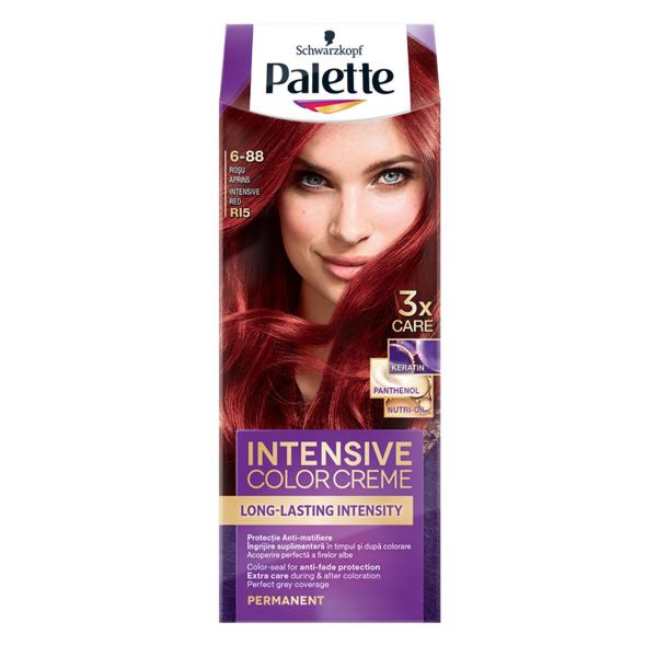 Vopsea de Par Permanenta - Schwarzkopf Palette Intensive Color Creme Long-Lasting Intensity Permanent, nuanta 6-88 (RI5) Rosu Aprins Vopsea de Par Permanenta - Schwarzkopf Palette Intensive Color Creme Long-Lasting Intensity Permanent, nuanta 6-88 (RI5) Rosu Aprins