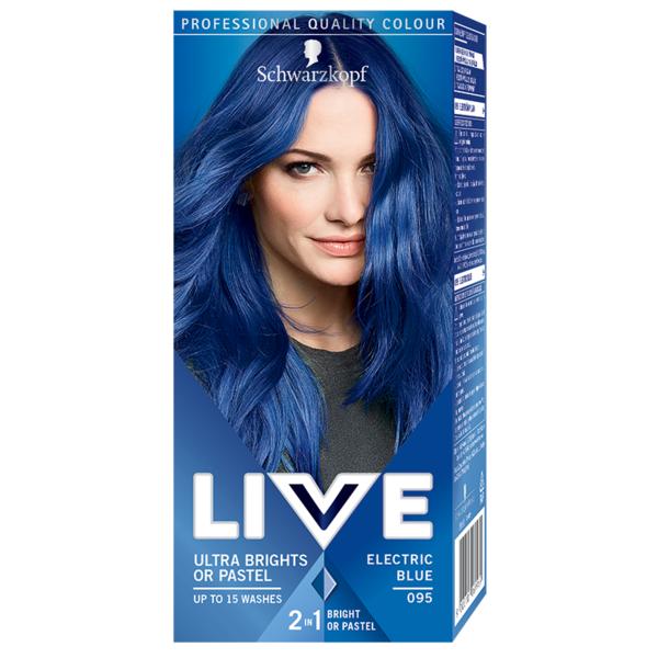 Vopsea de Par - Schwarzkopf Live Ultra 2 in 1 Brights or Pastel, nuanta 095 Electric Blue Vopsea de Par - Schwarzkopf Live Ultra 2 in 1 Brights or Pastel, nuanta 095 Electric Blue