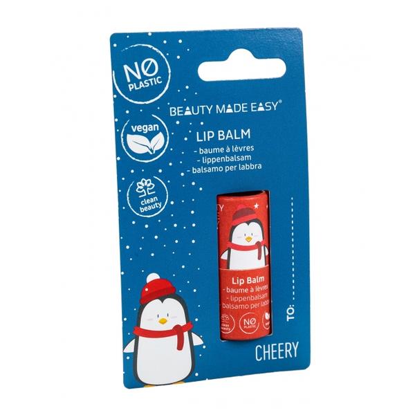 Balsam de Buze Vegan Zero Plastic Lip Balm Cherry Beauty Made Easy - Editie Limitata de Craciun, 5,5 g Balsam de Buze Vegan Zero Plastic Lip Balm Cherry Beauty Made Easy - Editie Limitata de Craciun, 5,5 g