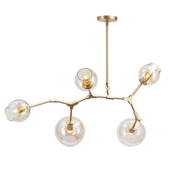 Candelabru Globe Branching Bubble Pendul Lumina Led 5 Globuri Deco, 110v 220v, Golden Candelabru Globe Branching Bubble Pendul Lumina Led 5 Globuri Deco, 110v 220v, Golden