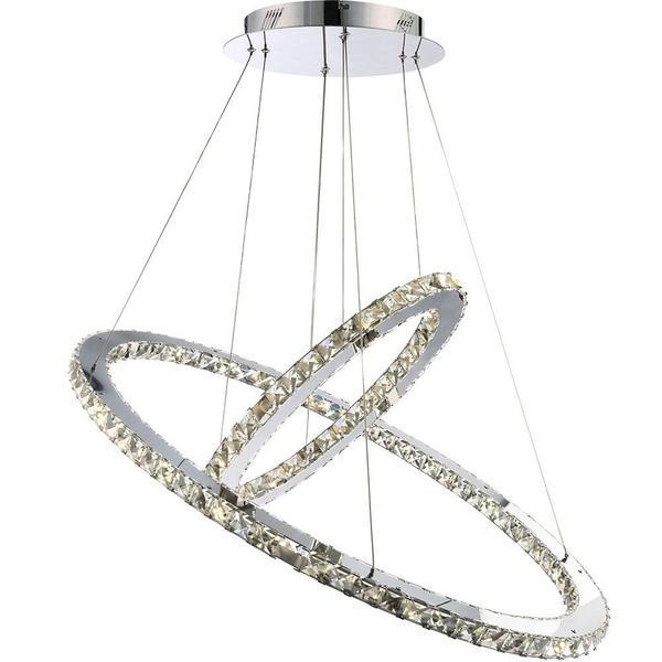 Candelabru Pendul Lumina Led Oval, Pandantiv de cristal din sticla, cu doua inele (40 + 60cm) TotulPerfect Candelabru Pendul Lumina Led Oval, Pandantiv de cristal din sticla, cu doua inele (40 + 60cm) TotulPerfect