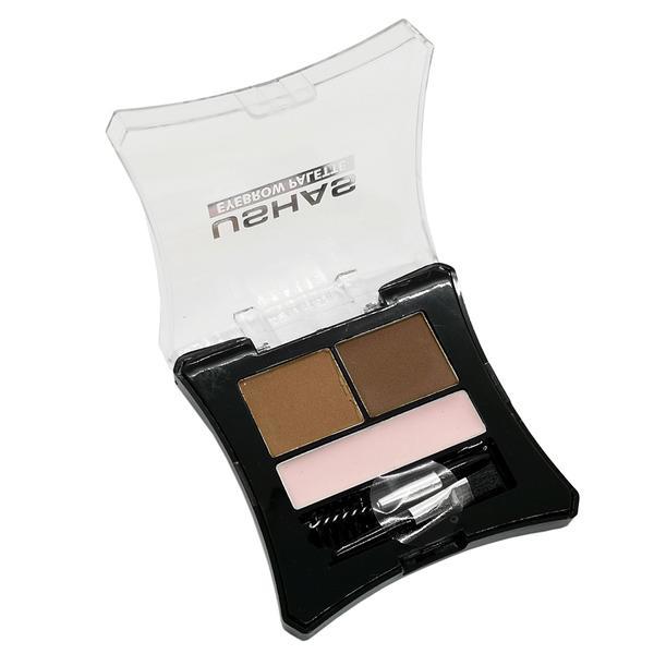 Kit Sprancene 3 in 1, 2 Nuante, Ceara si Pensule Stilizare Incluse, USHAS Eyebrow Pallete, 01, 10g Kit Sprancene 3 in 1, 2 Nuante, Ceara si Pensule Stilizare Incluse, USHAS Eyebrow Pallete, 01, 10g